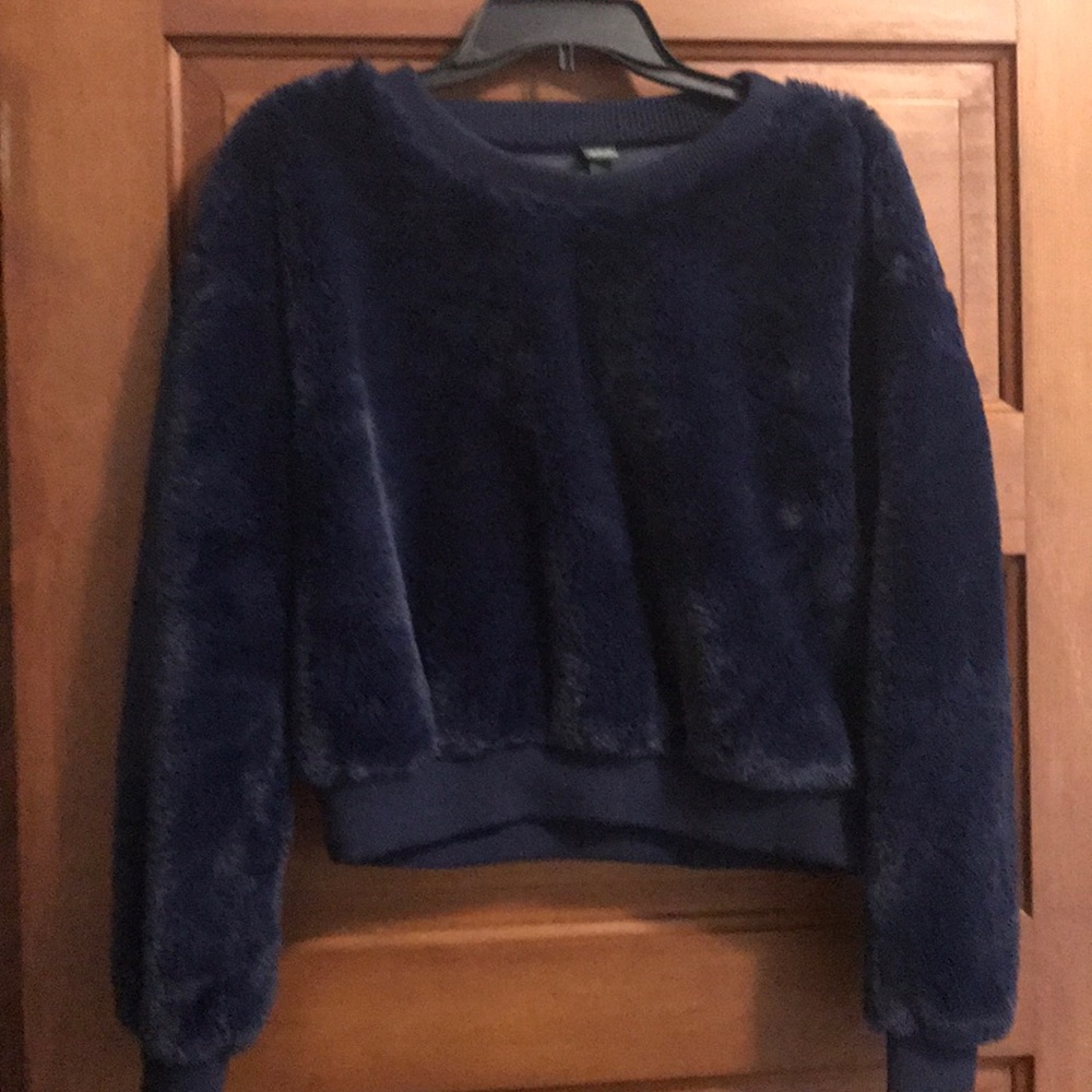 M Wild Fable Blue Cropped Soft Sweater